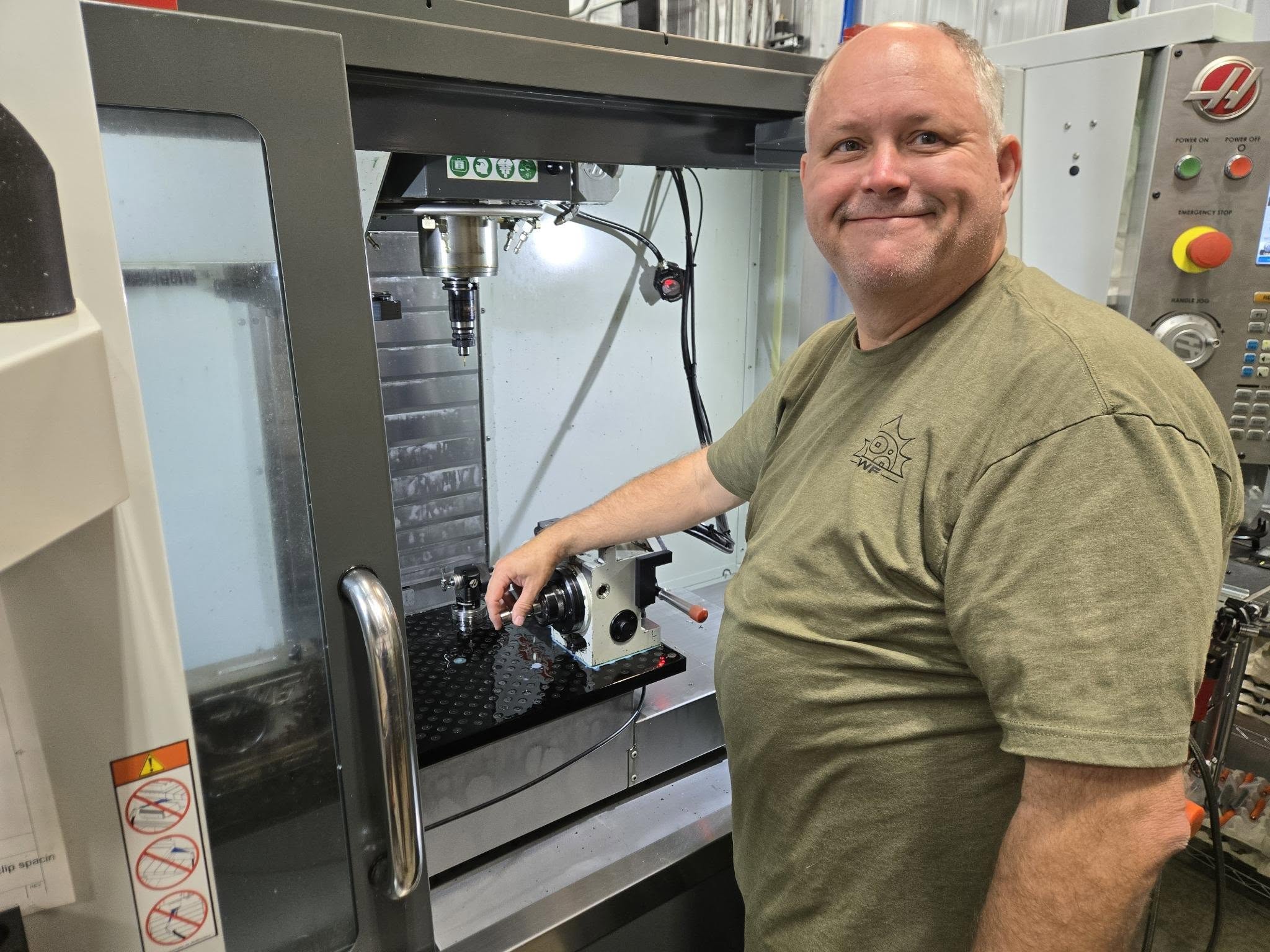Charles at the CWF machine